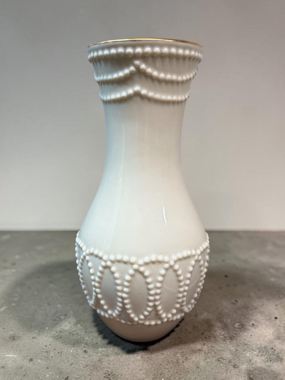 Vintage Lenox Ivory Porcelain Bud Vase with 24K Gold Trim
